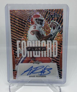 2021 Leaf Flash AMARI RODGERS Auto Flash Forward Orange SSP /10 Clemson, Packers - Picture 1 of 2