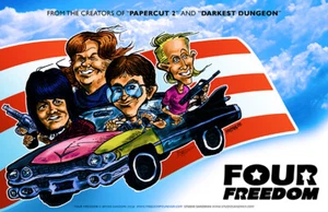 FOUR FREEDOM comic poster 11x17 teaser Rob Maystead Caricature 1959 cadillac - Picture 1 of 1