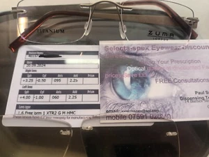varifocal lenses in a rimless mount frame - Picture 1 of 2