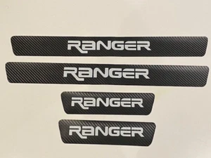 RANGER CARBON VINYL FILM DECALS - DOOR SILL PROTECTORS (ROUND END) - Picture 1 of 3