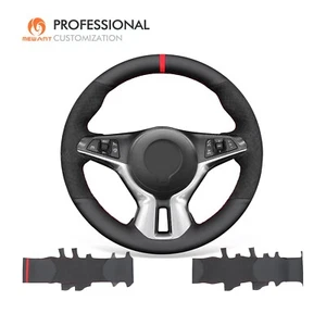 MEWANT Genuine Leather Embossed Suede Steering Wheel Wrap for Opel Adam2012-2020 - Picture 1 of 10