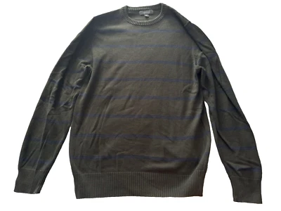 Camisa masculina manga longa listrada verde/azul acastanhada pequena Merona - Imagem 1 de 2