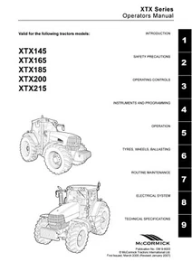 Mccormick Xtx 145, XTX165, XTX185, XTX200, XTX215 - Operators Manual On Paper - Picture 1 of 1