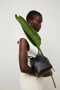 MANSUR GAVRIEL Mini Bucket Bag - Black Italian Leather - OS - NEAR-NEW - Picture 1 of 14