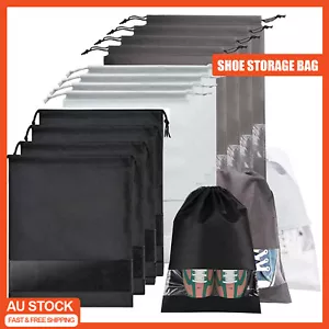 Portable Shoes Bag Travel Sport Storage Pouch Drawstring Dust Bags Non-woven AU - Picture 1 of 13