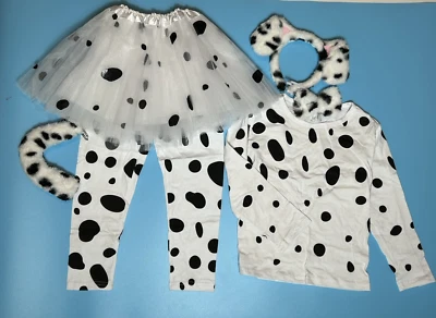 Disfraz Dalmation Niñas 5T Falda Tutú Orejas Cola 100 días de escuela NUEVO Foto 1 de 3