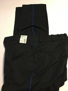 HORACE SMALL Mens Navy Blue Pinstripe work uniform pants TA22883 piping 37 x 34 - Picture 1 of 6