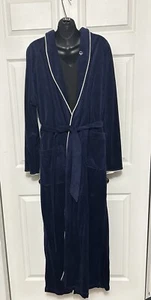 Vtg Christian Dior Bath Robe Mens One Size Blue Crushed Velvet - Picture 1 of 7