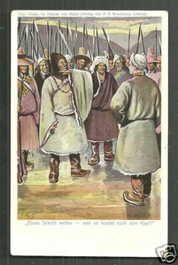 Tibet Sven Hedin Explorer stopped by native Men Spears 1903 - Picture 1 of 1