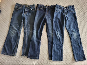 Gymboree Boys Jeans-Lot of 3-Skinny and Bootcut-Medium/Dark Wash Size 7 - Picture 1 of 14