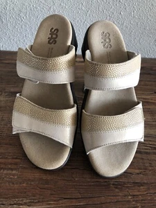 SAS Nudu Women's Sandals US 7M Golden Two Tone Slide Tripad Comfort EUC - Picture 1 of 24