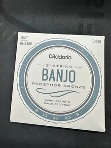 D'Addario EJ69B 5-String Ball-End Banjo Strings, Phosphor Bronze, Light, 9-20 - Picture 1 of 2