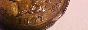 1907 Indian Head Cent ~Rare Clip Error Coin ~Choice Uncirculated ☆Make A Offer☆ - Picture 1 of 10