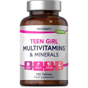 Multivitamin for Teen Girls | 120 Tablets | 14 Essential Nutrients | By Horbaach - Picture 1 of 7