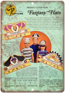 PartyHat Fantasy Hats Vintage Toy Ad 12"x9" Reproduction Metal Sign ZD16 - Picture 1 of 1