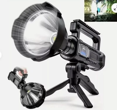 TORCIA ricaricabile 25000W potente POWER BANK 20000 LUMEN 1 KM PROFESSIONALE