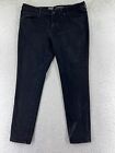 Mossimo Pants Womens 14 Black Denim Jeans Mid Rise Skinny Power Stretch Cotton