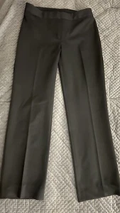Rafaella Womens Flat Front Stretch Black/blue Stripes Career Dress Pants Fits 2 - Picture 1 of 9