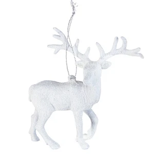 Weiße Hirsch Deko Weihnachtsanhänger Set 3-teilig 13,5cm - Bild 1 von 4