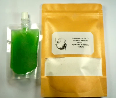 100% PURE LIVE 100ml Coltura Spirulina - Coltura Avviamento Attiva e Mezzo Nutriente 10L