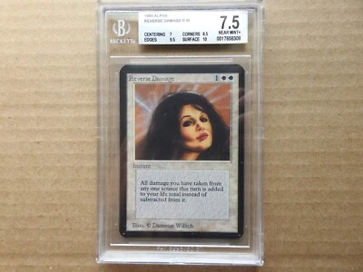 Reverse Damage BGS 7.5 NM+ [Limited Edition Alpha] Mtg Magic Free Priority Mail! - Image 1 of 4