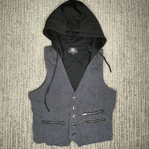 Rock and Republic Size S Mens Vest Rear Strap Sleeveless Hoodie Gray - Picture 1 of 8