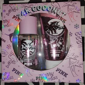 NIB Victoria's Secret "PINK" 24k Coconut Mini Mist & Lotion Gift Set *RARE* - Picture 1 of 2