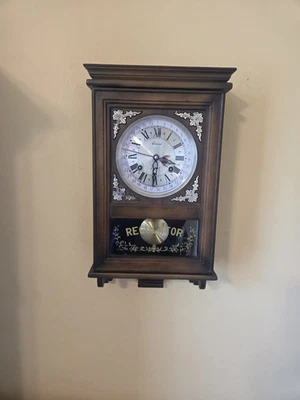 Vintage Alaron 31-Day Wall Clock Calendar And Chimes Working 20.5 In. X 12 In. - Image 1 of 4