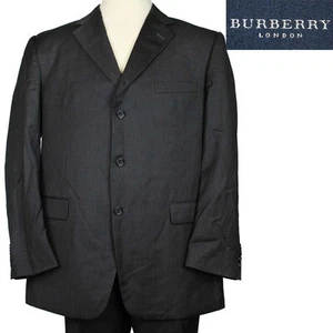Burberry London 2 Piece SUIT Jacket + 39"w Pants Black Wool Micro Check 44 R - Picture 1 of 14