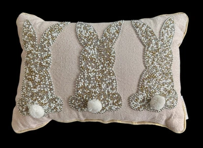 Bella Lux Sequined Bunny Throw Pillow 14” X 10” - Image 1 of 4