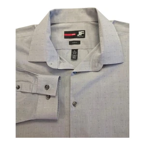 J. Ferrar Slim Fit Long Sleeve Button Up Dress Shirt Mens XL 17.5 32-33 Grey - Picture 1 of 4