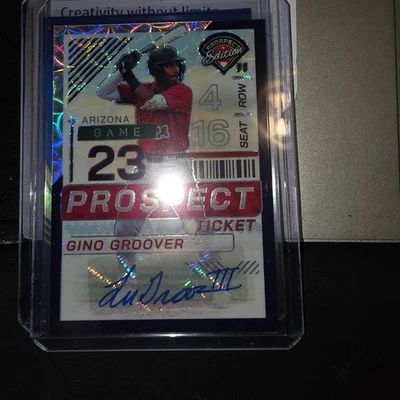 2024 PANINI PROSPECT EDVBLACK MOJO PRIZM #46 GINO GROOVER RC AUTO 33/49- ARIZONA - Image 1 of 2