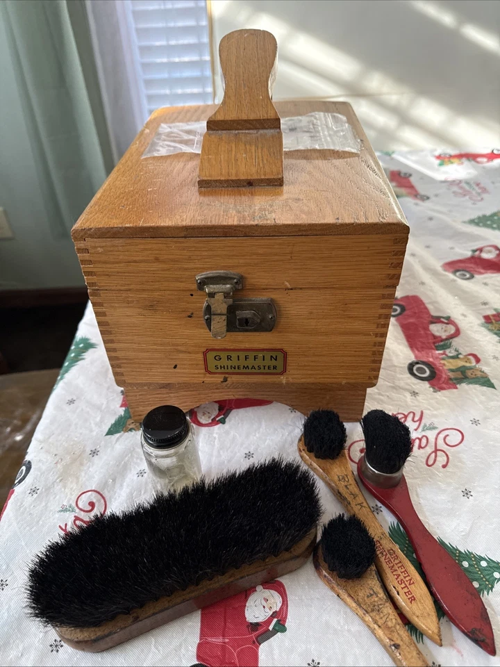 Caja de madera de roble Griffin ShineMaster Shoe Shine de colección - Usada muy buen estado Foto 1 de 4