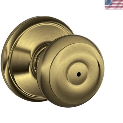 Antigua perilla de puerta de latón F40 GEO 609 - Cerradura de privacidad de cama y baño de fácil instalación Foto 1 de 2