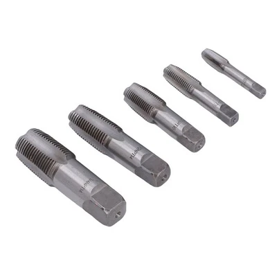 NPT Pipe Tap Set Pipe Thread Tap Accuracy Carbon Steel 5 Pcs With Storage Case - Image 1 of 4
