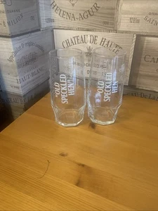 Old Speckled Hen Pale Ale 20oz X2 Etched And Embossed Design - Picture 1 of 5