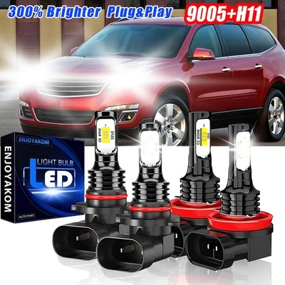 Kit de bombillas LED de haz alto bajo 9005+H11 para Chevrolet Traverse 2009-2012 Foto 1 de 4