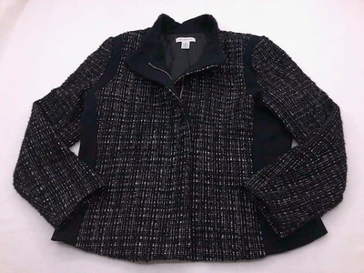 Blazer Liz Claiborne blanco y negro con cremallera - XL Foto 1 de 4