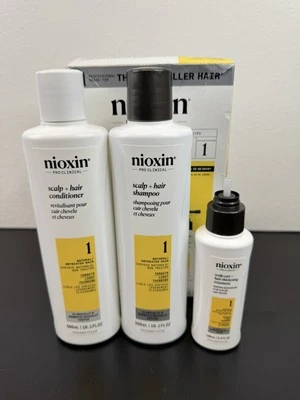 Nioxin Pro Clinical SYSTEM 1 Set, Natural/Untreated Hair Shampoo, Conditioner - Image 1 of 4