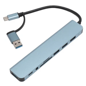 8 In 1 USB C Hub Multi Port Adapter USB 3.0 USB 2.0 USB Type C Fast Data Tra NEW - Afbeelding 1 van 12