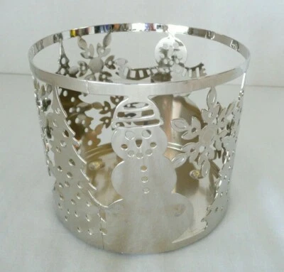 Рождественский снеговик подсвечник серебряная елка снежинки - Изображение 1 из 4