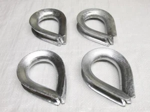 Galvanised Wire Rope Thimbles 20MM X4 (Marine Webbing Boat Cable Loop) - Picture 1 of 2