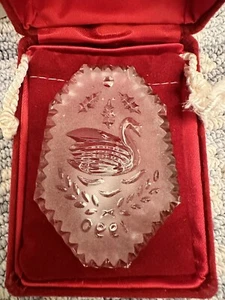 WATERFORD CRYSTAL 12 DAYS OF CHRISTMAS ORNAMENT Seven SWANS A SWIMMING 1990 VTG - Picture 1 of 2