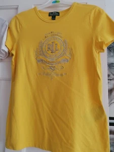Ralph Lauren Ladies Bright Yellow Tee Shirt Size Small - Picture 1 of 2