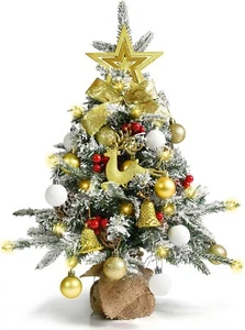 Weihnachtsbaum Mini Künstlich 60cm Tannenbaum mit LED Licht und Kugel C743 - Bild 1 von 9