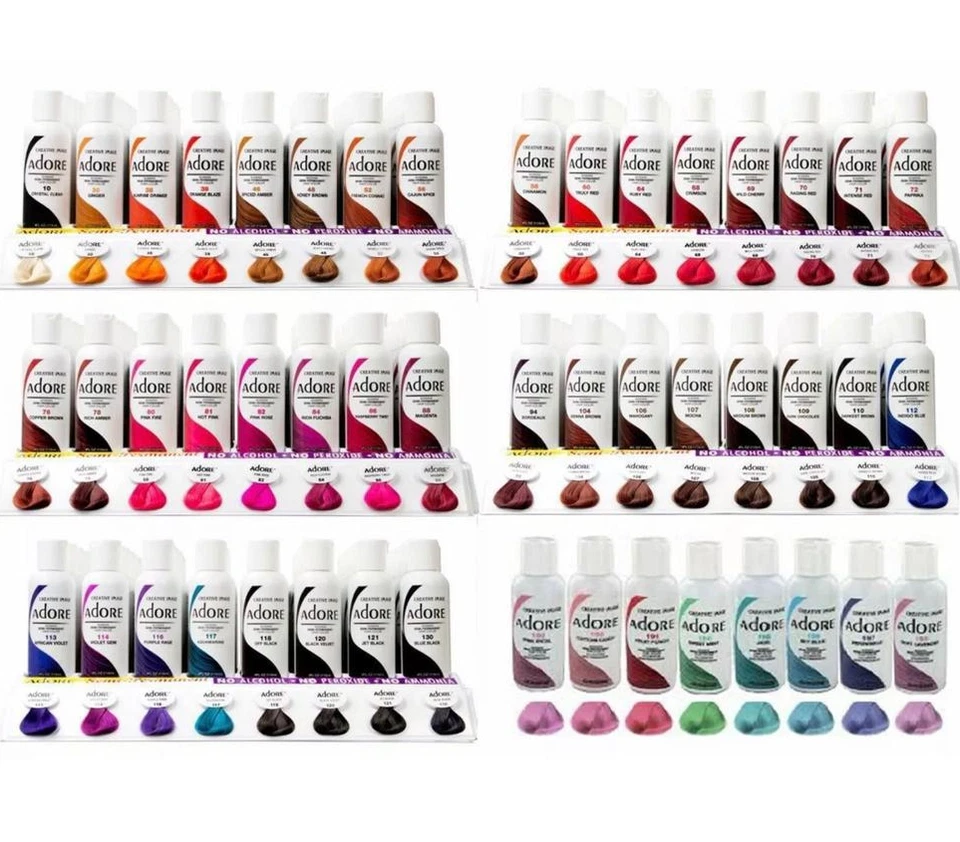 ADORE Semi-Permanent Hair Dye Colour Peroxide & Alcohol Free * Full Range*