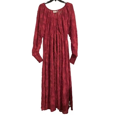 Vestido de diseño ASOS talla 8 rojo Burnout hada caprichoso botón gótico flecos de encaje transparente NUEVO Foto 1 de 4