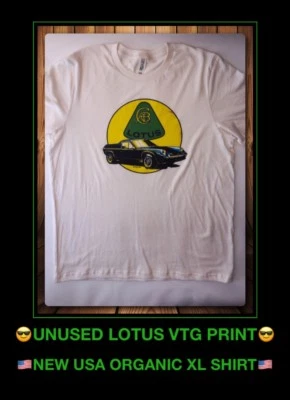 Camiseta 100% EE. UU. DE COLECCIÓN 1973 LOTUS British Europa Elise Elan GT cupé coche de carreras XL Foto 1 de 4