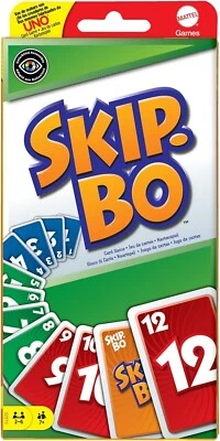 Mattel Games, Skip-Bo Card Games for Ages +7, Card Sequencying Family Fun Bx 4 - Image 1 of 4
