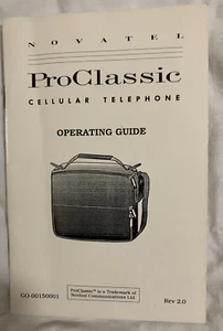 NOVATEL 1992 Pro Classic Cellular Telephone Operating Guide GO-00150001  Manuel - Photo 1 sur 2